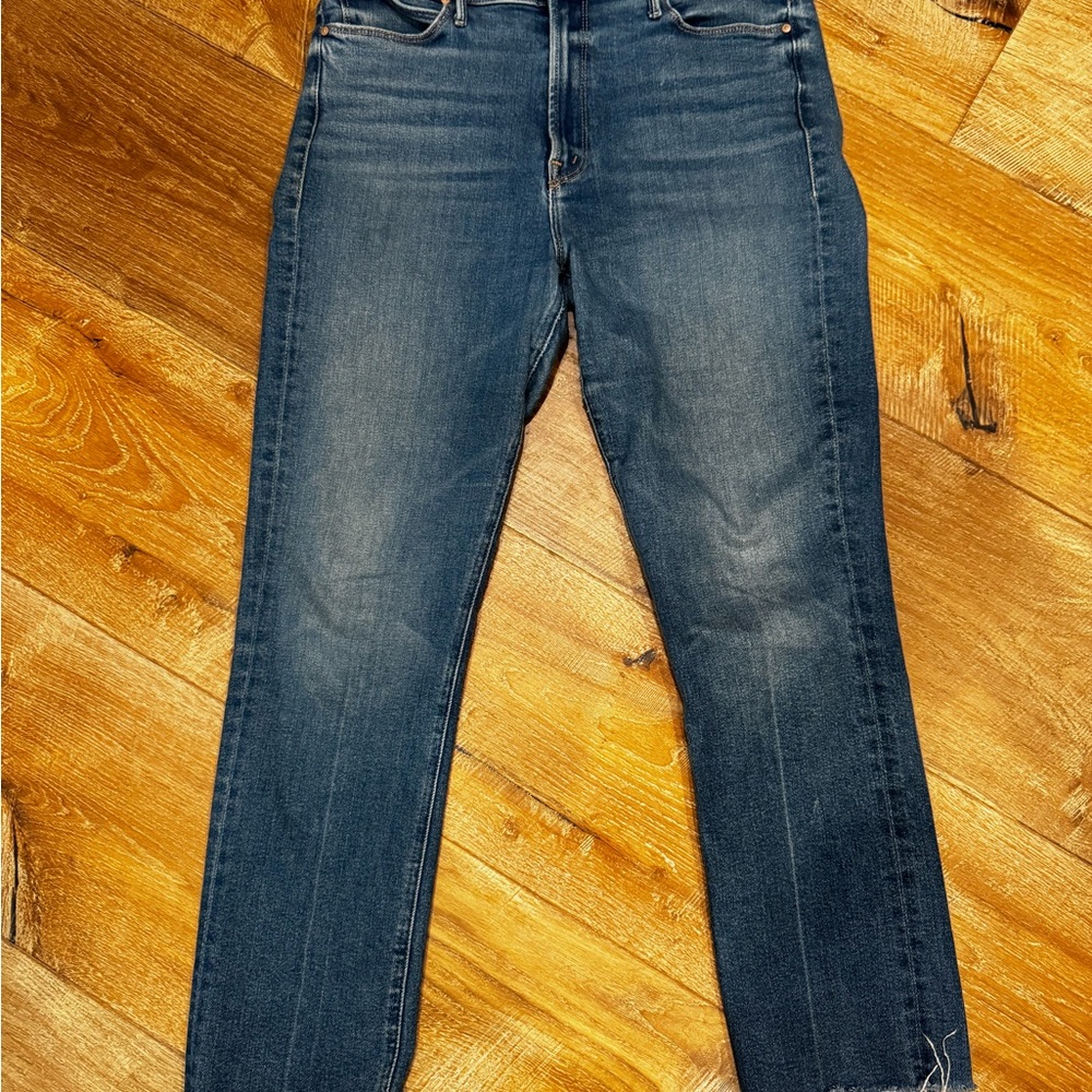 MOTHER the mid rise dazzler ankle fray-opposites attract